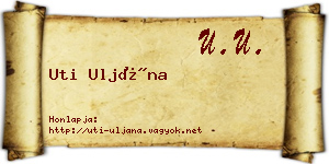 Uti Uljána névjegykártya